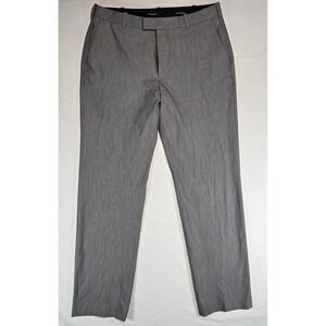 Van Heusen Flex Mens Straight Fit Dress Pants Gray Stretch Trousers 30x30